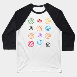 Cute Colorful Basketball Balls Kids Pattern Baseball T-Shirt